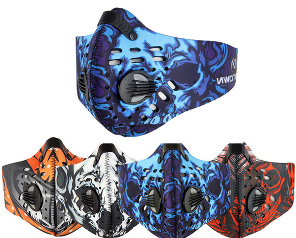 Sports Cycling Breathable Carbon Filters Face Mask Bicycle Dust Smog Protective Half Face Neoprene Mask Anti Air Pollution Sport Mask