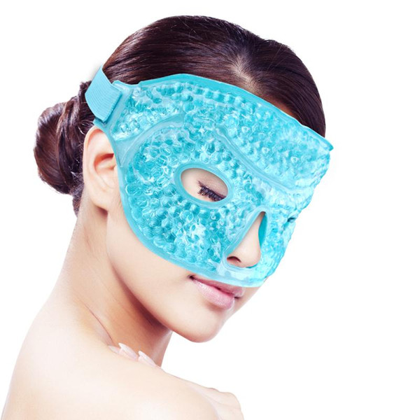 Ice Face/Eye Mask for Woman Man, Hot/Cold Reusable Gel Beads ice Pack with Soft Plush Backing,Hot Cold Therapy for Facial Pain