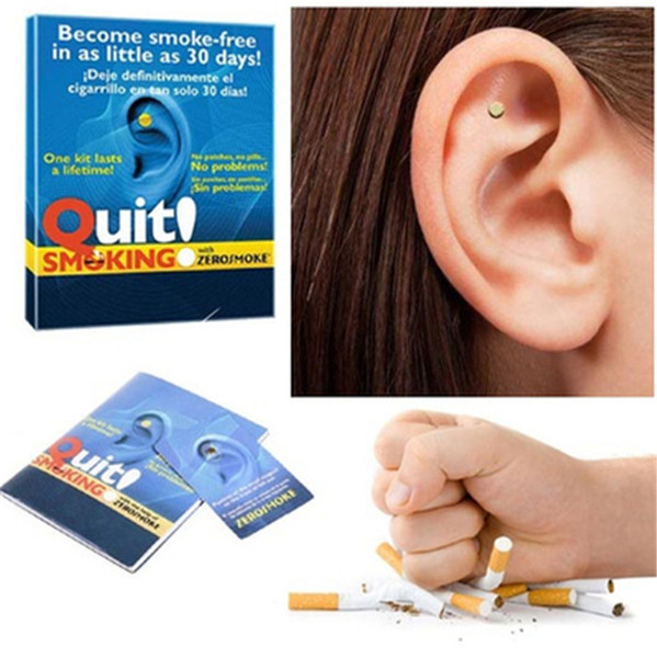 Free Shipping New Therapy Magnetic Auricular Quit Smoking Zerosmoke ACUPRESSURE Patch Stop Smoking ear massager No Cigarettes Health Care