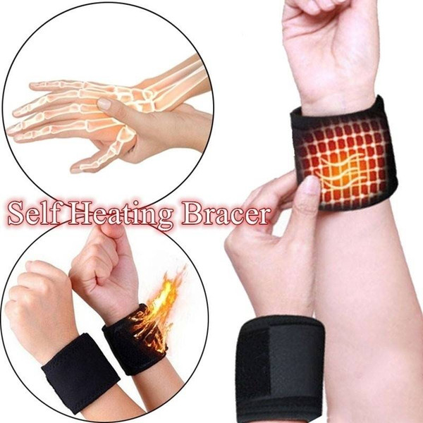 1 Pair Self Heating Magnetic Therapy Tourmaline Wrist Belt Brace Support Protect