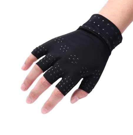 1 Pair Health Care Tool Magnetic Therapy Fingerless Gloves Arthritis Pain Relief Heal Joints Braces Supports