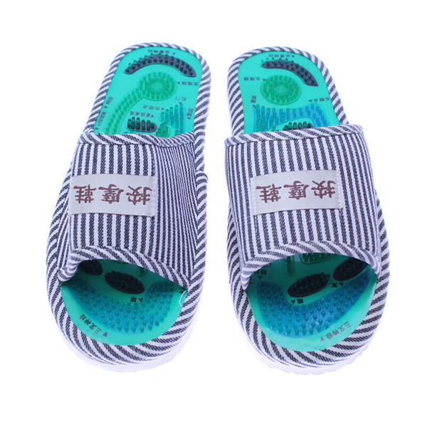 Men and Ladies Striped Health Care Foot Acupoint Massage feet massager Flat Slippers Relaxation One Pair Indoor Shoes