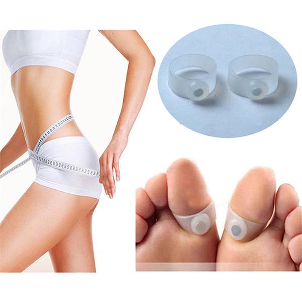 2pcs/pair Health Magnetic Therapy Slimming Toe Rings Silicone Foot Massage Lose Weight Tools Invisible Ring