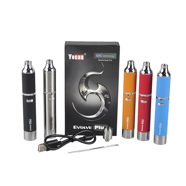 yocan Evolve PLUS Kit QDC Coils 1100mAh Wax Pen Dry herb Wax Vaporizer Pen E Cigs e cig vs pandon kit 0266119