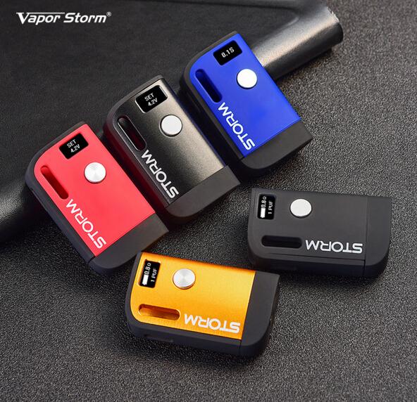 Hot 100% Authentic Vapor Storm S1 battery Mod 800mAh Adjustable Voltage Battery 510 thread Vape Box Mod OLED veiwing screen battery