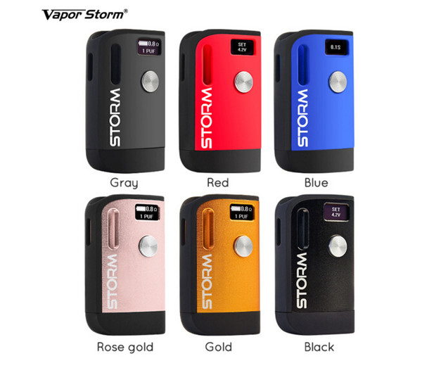 New 100% Authentic Vapor Storm S1 battery Mod 800mAh Adjustable Voltage Battery 510 thread Vape Box Mod OLED veiwing screen battery