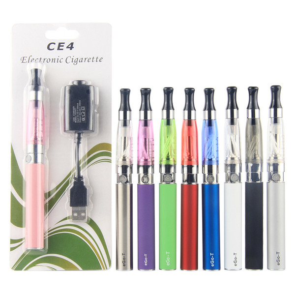 EGO CE4 Electronic Cigarette Single Starter Kits E Cig Blister Vaporizer Kit 650mah 1.6ml EGO-T Battery CE4 Clearomizer Atomizer Vape Pen