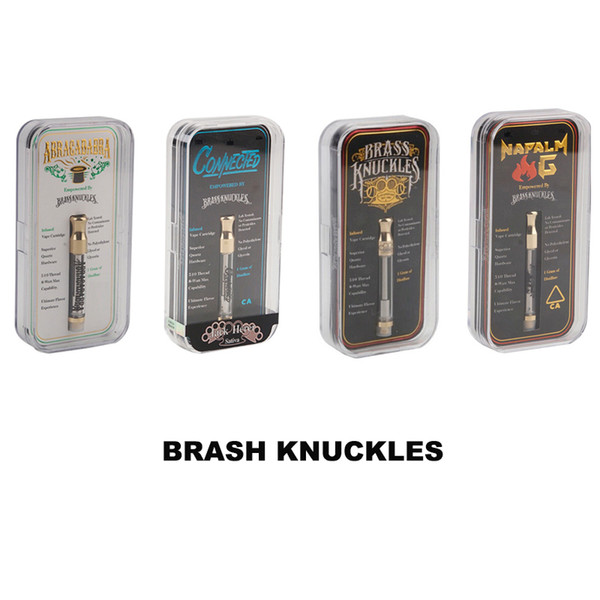 Newest Brass Knuckles Cartridge 1.0ml Connected Abracadabra Cotton and Ceramic Coil Vape Carts in Acrylic Box