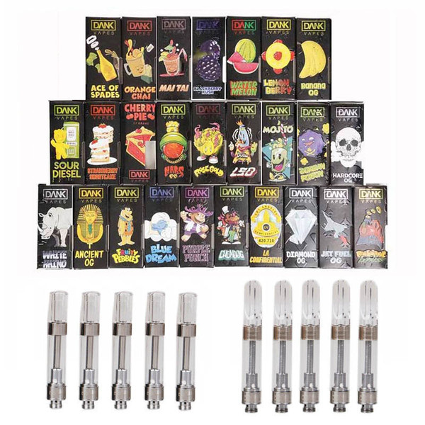 NEW PACKAGE DANK VAPES CARTRIDGE 1.0ml Ceramic Coil Tank Vape Carts for 510 Thick Oil Vaporizer Atomizer