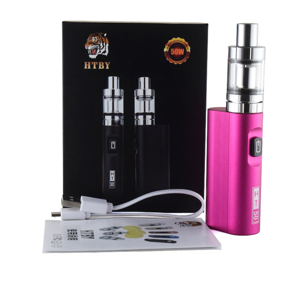 High quality HT 50W 2200mAh 50W Box Mod E-Cigarettes 2ml Atomizer Tank vape kit Vape pen Vaporizer Vapor Electronic Cigarette