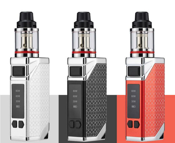 New 80W electronic cigarette kit 2200mah battery adjustable wattage led light display vape pen huge vapor mod