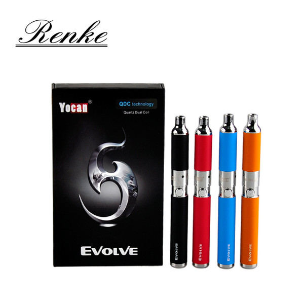 Yocan Evolve Starter Kit 650mah Quartz Dual Coils Wax vaporizer Pen Kit 5 Colors Vape Pens genuine Ecig Kits