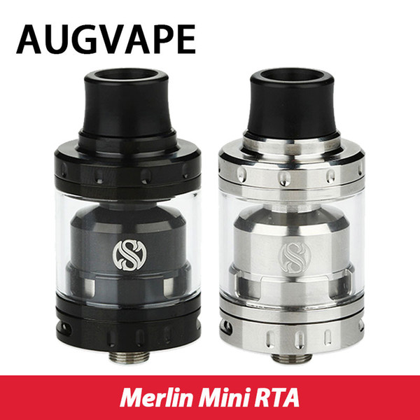 Wholesale AUGVAPE Merlin Mini RTA Atomizer 2ml Single/dual coil Deck Bottom Dual Airflow Merlin Mini Tank Vaping RTA Low Price