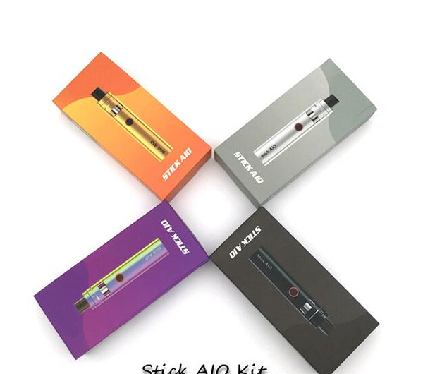 Hot Stick AIO Starter Kits with 1600mah battery Mod 0.23ohm dual coil Atomizer Vaporizer Vape E Cigarette 4 Colors Free Shipping