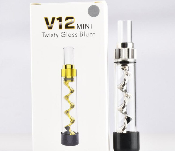Hot V12 mini Twisty Glass Blunt Kit grinder Filter System More Accessories herbal Pipes v12 glass pipes
