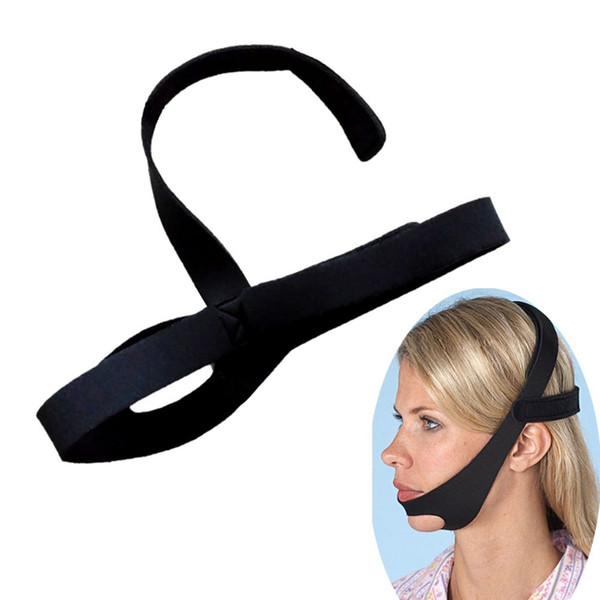 Snore Belt Stop Snoring Sleep Apnea Chin Support Strap Health Care Snoring Cessation (Color: Black)