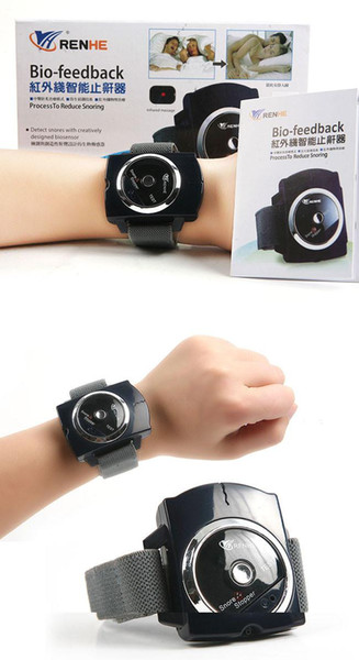 Wholesale-New Health Watch Style Infrared Silence Sleeper Electronic Snore Stopper Tool with Wrist Band Gift Free Shipping