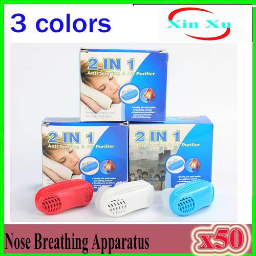 2 in 1 Snoring Cessation Air Purifier Nose Breathing Apparatus Apnea Guard Sleeping Aid Snoring Cessation Device Silicone Anti Snore 50pcs