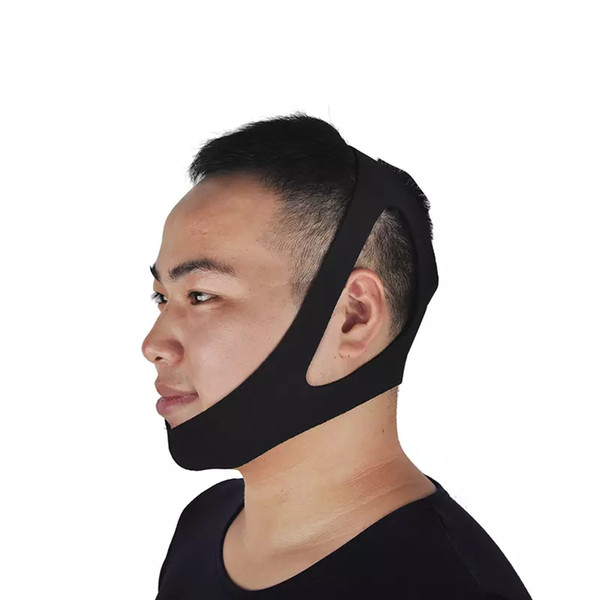 Black Anti Snoring Chin Strap Neoprene Stop Snoring Chin Strap Support Belt Anti Apnea Jaw Solution Sleep Device Snoring Cessation 0613018