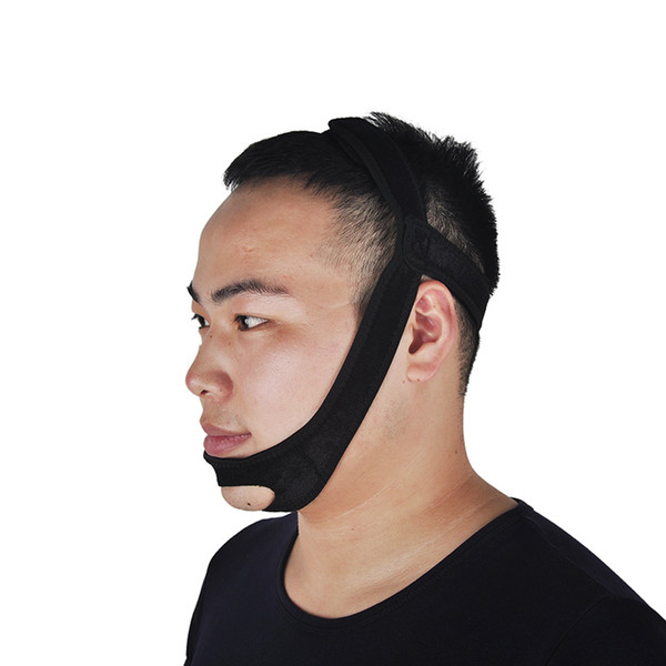 Black Anti Snoring Chin Strap Neoprene Stop Snoring Chin Strap Support Belt Anti Apnea Jaw Solution Sleep Device 0613019