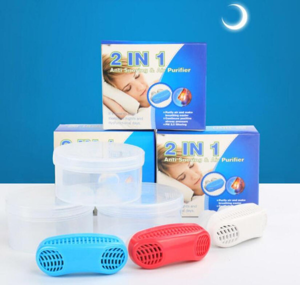 2 in 1 Stop Snoring Snore Air Purifier Nose Breathing Apparatus Apnea Guard Sleeping Aid Snoring Cessation Device Silicone Anti Snore