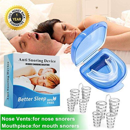 200pcs Snoring Cessation Stop Snoring Solution Anti Snoring Soft Silicone Mouthpiece Anti Snore Stopper Kit