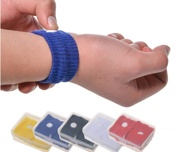 Hot Sale Candy Color Anti Nausea Wristbands Car Anti Nausea Sickness Reusable Motion Sea Sick Travel Wrist Bands Health Care With Clear Box