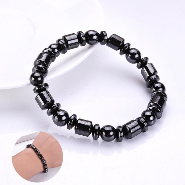 Men Biomagnetic Multi-shaped Natural Stone Black Stone Magnetic Therapy Bracelet Magnetic Health Weight Loss Hand Bracelet LX6627