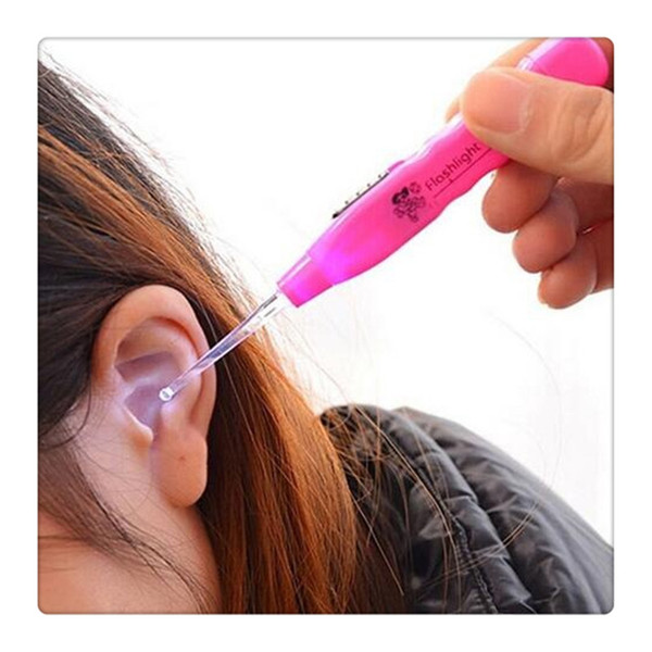 Lighted Earwax Removal Health Care Wholesale Remover Ear Cleaning Tool with Three Adapters Tips Green Safe and Harmless Free Shipping