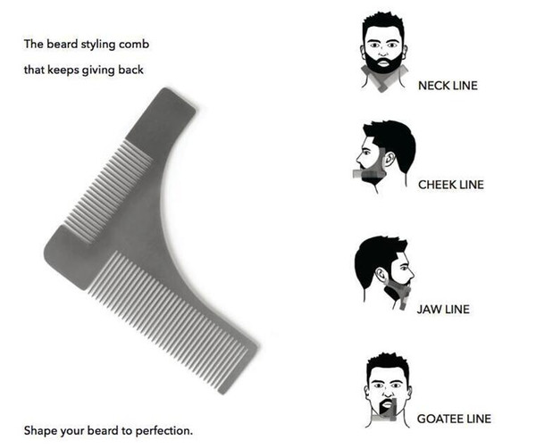 Stainless Steel Beard Shaping Template Comb Trim Tool Shaving Tool Comb 2018