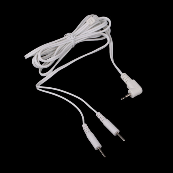 5set White 2.5mm Plug 2 Pins Lead Wires Connecting Cables for Electrode Pad Digital TENS Therapy Massager