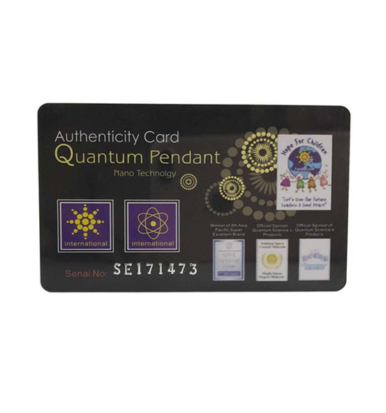 Hot sale ! PVC plastic Child quantum scalar energy card with negative ion free shipping