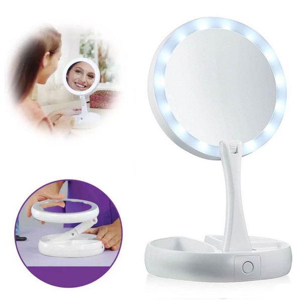 My Fold Away Make Up LED Mirror 360 Degree Rotation Touch Screen Make Up Cosmetic Folding Portable Compact Pocket Mirrors