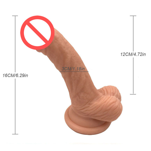 2018 Hot Sale Dildos Realistic Silicone Real Rubber soft Dick Foreskin Suction Cup Dildo Sex Products