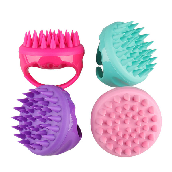 Comfortable Silicone Scalp Massage Brush Mini Creative Shampoo Hair Washing Comb Health Body Bath Shower Slimming Massage TTA449