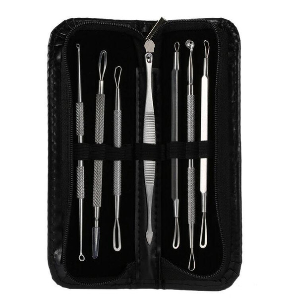 7Pcs/Set Pro Blackhead Whitehead Pimple Acne Blemish Comedone Extractor Remover Tool Set Kit with Free Shipping