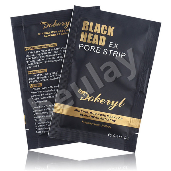 6g Doberyl Face Care Black Head Face Mask Facial Blackhead Remover Nose Acne Deep Cleansing Mineral Mud EX Pore Strips