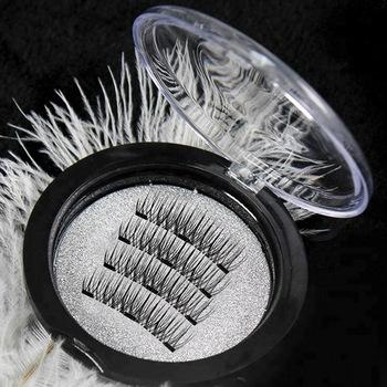 Three magnet 3D magnetic false eyelashes Natural hand-made 3 Magnetic False Eyelashes Eye lashes Beauty Makeup Accessories 2019