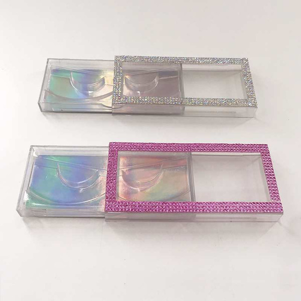 3D 5D Mink Eyelashes Custom Packaging Empty Glitter Rhinestone Box Hot Selling Natural Mink False Lashes