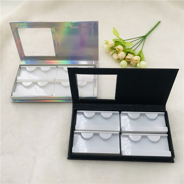 4 Pairs 5D 25mm Mink Eyelash Book Custom Packaging Private Label Empty Book with Lashes Tray Inside