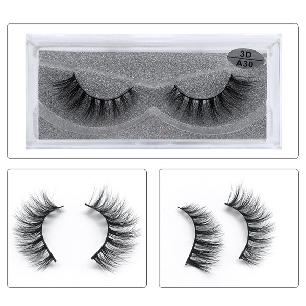 1Pair/lot 3D Mink Eyelashes Full Strip False Eyelashes Long Individual Handmade Mink Lashes A Series Multi-layer Thick Eye Lashes A-30