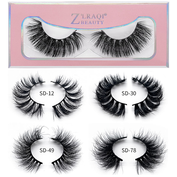 1Pair/lot 3D Mink Lashes Wholesale Handmade 3D Mink Eyelashes Natural False Eyelashes Popular eyelashes Makeup Eye Lashes Extension SD95