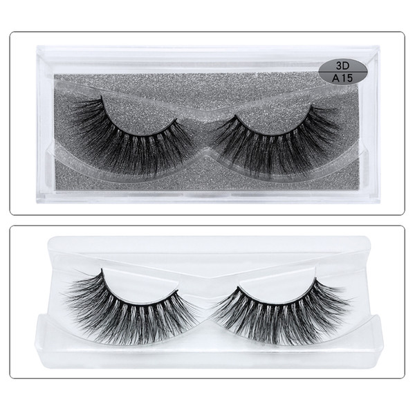 1Pair/lot 3D Mink Eyelashes Full Strip False Eyelashes Long Individual Handmade Mink Lashes A Series Multi-layer Thick Eye Lashes A-15