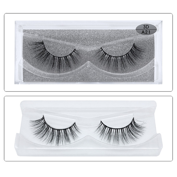 1Pair/lot 3D Mink Eyelashes Full Strip False Eyelashes Long Individual Handmade Mink Lashes A Series Multi-layer Thick Eye Lashes A-21