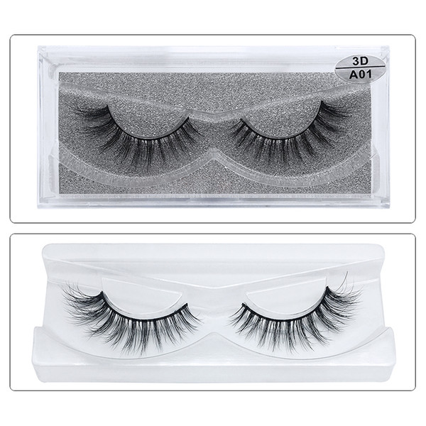 1Pair/lot 3D Mink Eyelashes Full Strip False Eyelashes Long Individual Handmade Mink Lashes A Series Multi-layer Thick Eye Lashes A-01