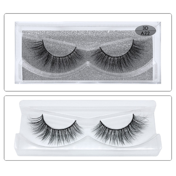 1Pair/lot 3D Mink Eyelashes Full Strip False Eyelashes Long Individual Handmade Mink Lashes A Series Multi-layer Thick Eye Lashes A-22