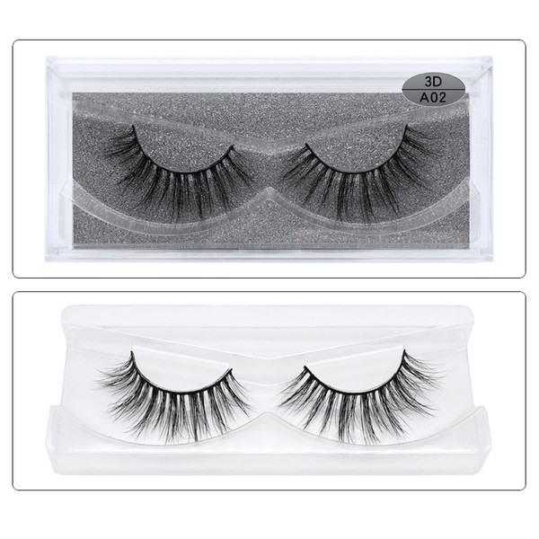 1Pair/lot 3D Mink Eyelashes Full Strip False Eyelashes Long Individual Handmade Mink Lashes A Series Multi-layer Thick Eye Lashes A-02