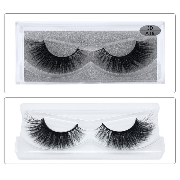 1Pair/lot 3D Mink Eyelashes Full Strip False Eyelashes Long Individual Handmade Mink Lashes A Series Multi-layer Thick Eye Lashes A-19