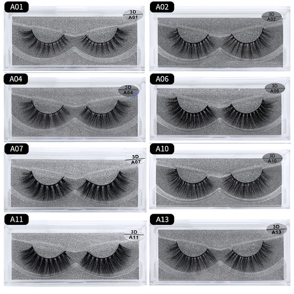 1Pair/lot 3D Mink Eyelashes 15 Styles Full Strip False Eyelashes Long Individual Handmade Mink Lashes A Series Multi-layer Thick Eye Lashes