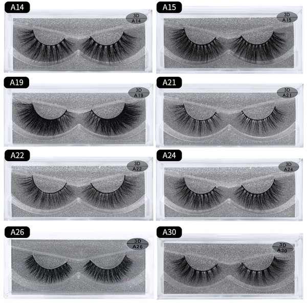 1Pair/lot 3D Mink Eyelashes 15 Styles Full Strip False Eyelashes Long Individual Handmade Mink Lashes A Series Multi-layer Thick Eyelashes